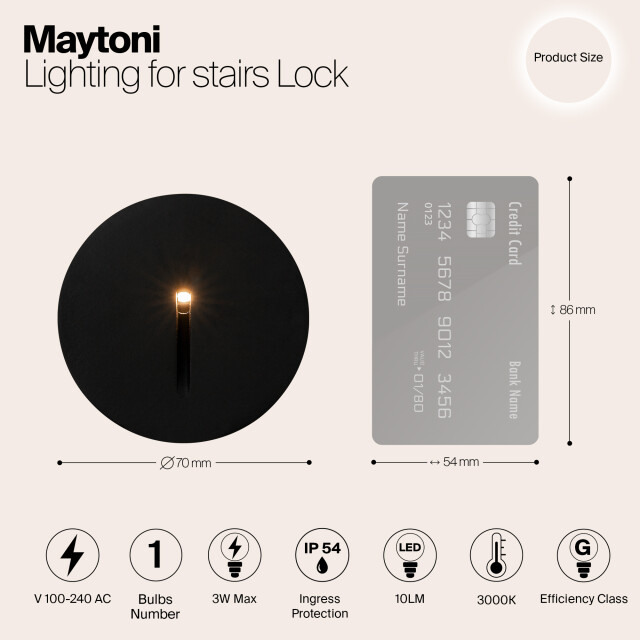 Maytoni Outdoor verlichting voor trappen lock - Ø7 3004486 large
