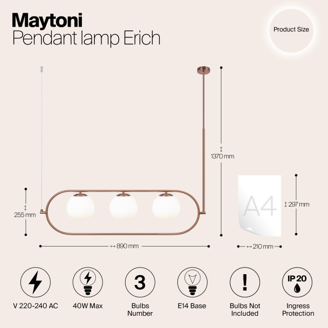 Maytoni hanglamp erich messing Ø15 2994594 large