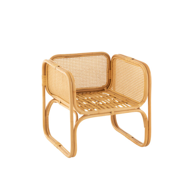 J-Line armstoel+kussen rotan/textiel /wit 66x67x66cm 3002205 large