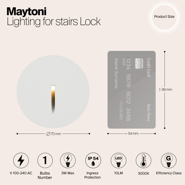 Maytoni Outdoor verlichting voor trappen lock - Ø7 3004487 large