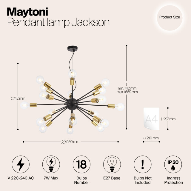 Maytoni hanglamp jackson - Ø98 2994832 large