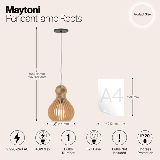 Maytoni hanglamp roots - Ø20 2994407 large