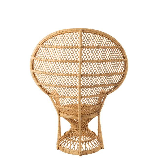 J-Line stoel pauw met kussen rotan 105x67x133cm 3000075 large