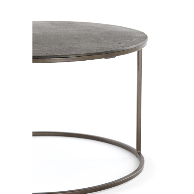 Light & Living salontafel s/2 Ø61x37+Ø76x41 cm talca donker 2883509 large