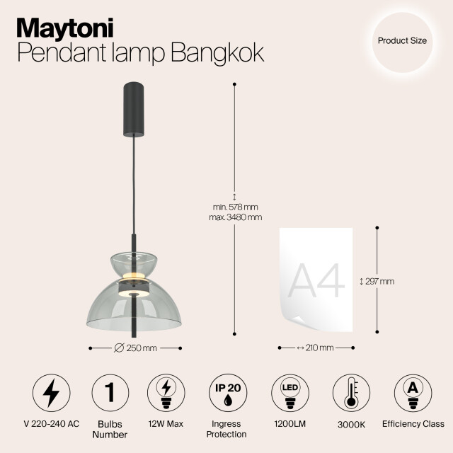 Maytoni hanglamp bangkok - Ø25 2993388 large