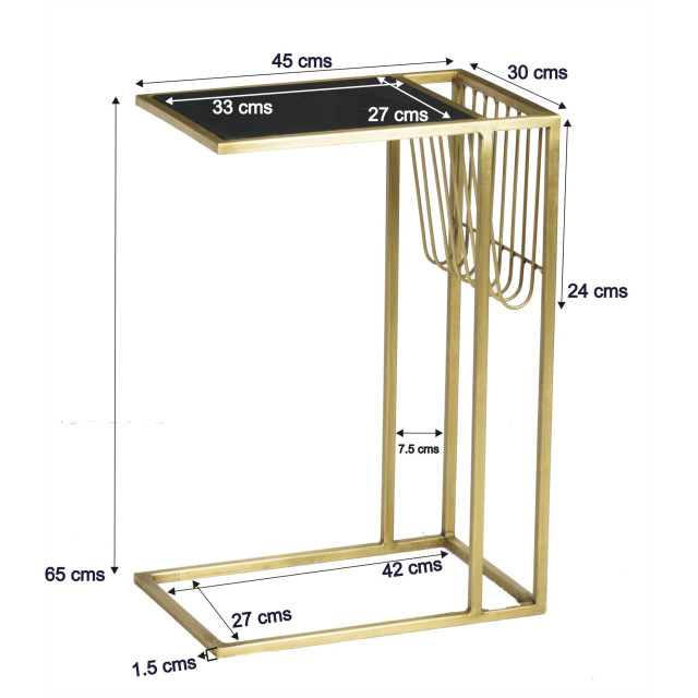 Livingfurn bijzettafel djura brass marmer 30x45x65 2059228 large