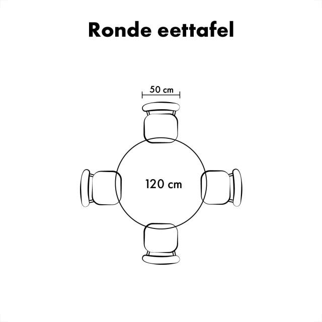 QUVIO Eettafel sofia – rond – Ø120 – stalen kruispoot – fsc®-gecertificeerd mangohout – 2933683 large