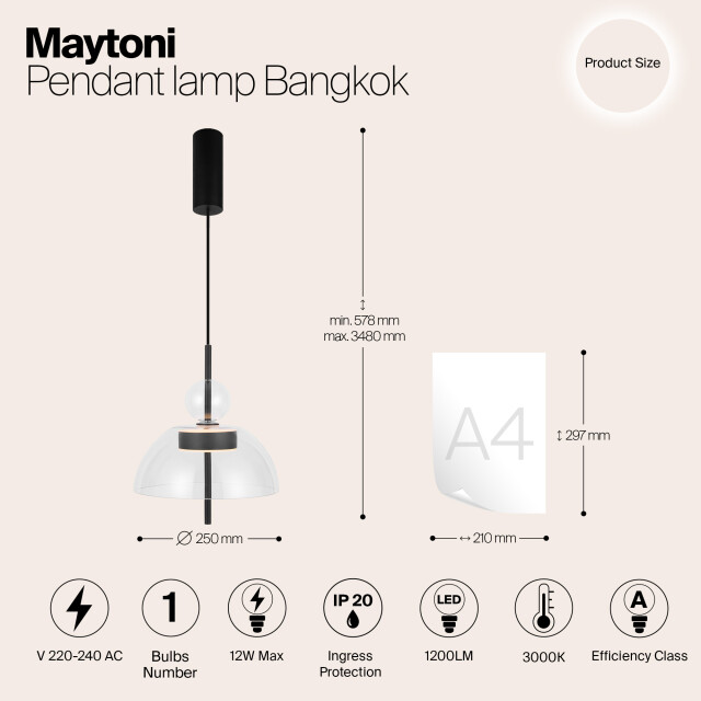 Maytoni hanglamp bangkok - Ø25 2993391 large