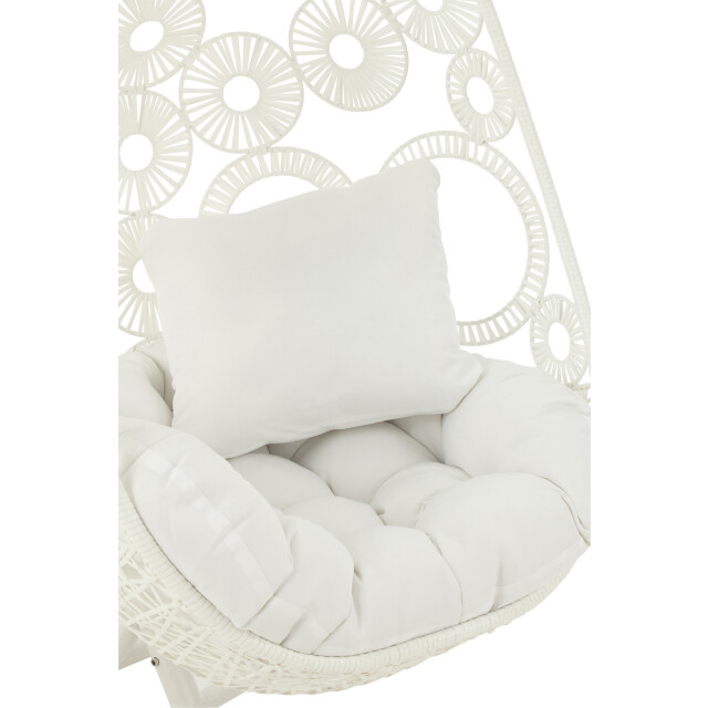 J-Line hangstoel+kussens bula metaal/riet 113x103x197cm 3004107 large