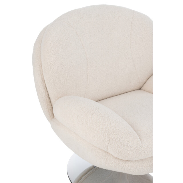 J-Line relax zetel+ voetbank metaal/multiplex creme/zilver 88.5x83.5x83.5cm 3002361 large