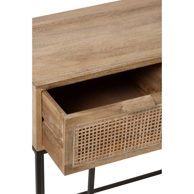 J-Line console 3laden geweven riet mangohout 120x42x80cm 3003521 large