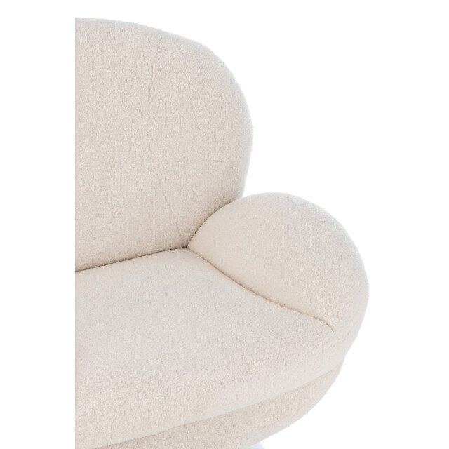 J-Line relax zetel+ voetbank metaal/multiplex creme/zilver 88.5x83.5x83.5cm 3002361 large