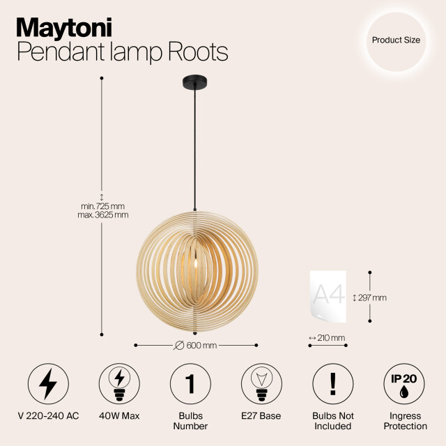 Maytoni hanglamp roots - Ø60 2994419 large