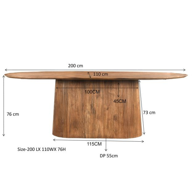 Livingfurn eetkamertafel salvator 200cm mangohout 2630751 large