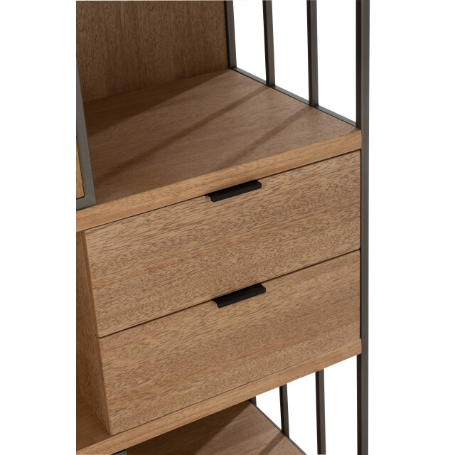 J-Line kast verschillende compartimenten hout/metaal 90x40x120.5cm 2999958 large