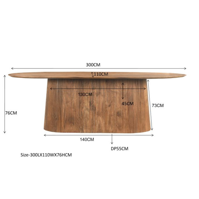 Livingfurn eetkamertafel salvator 300cm mangohout 2630750 large