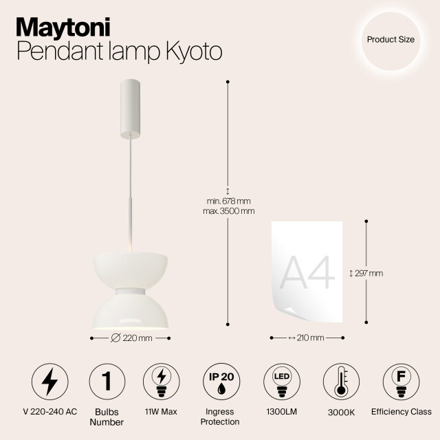 Maytoni hanglamp kyoto - Ø22 2994278 large