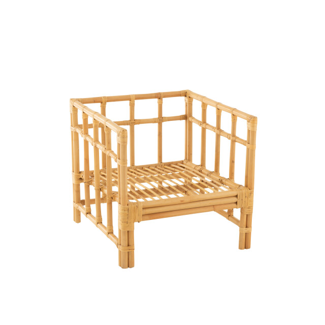 J-Line armstoel elise+kussen rotan/textiel naturel/wit 67x73x64cm 3002213 large
