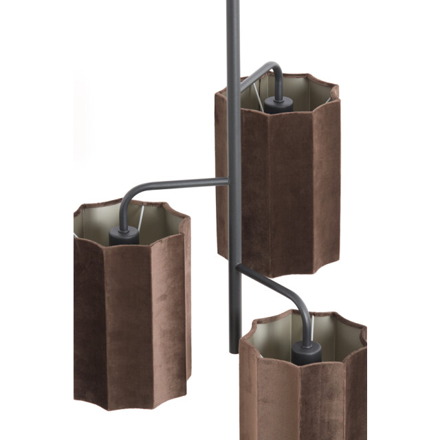 Light & Living hanglamp 3l Ø48x25 cm edisa velvet donker +mat zwart 2883137 large