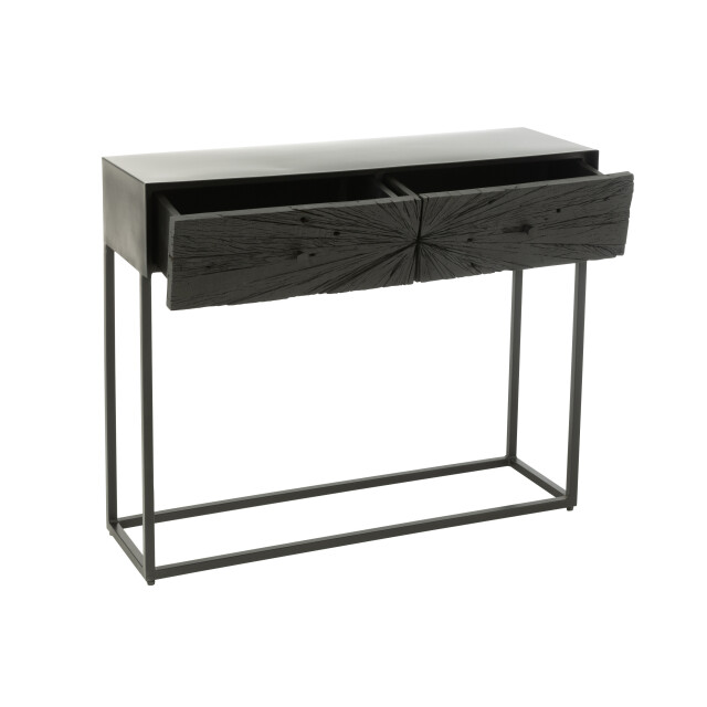 J-Line console shanil hout/ijzer 100x33x81cm 3001785 large