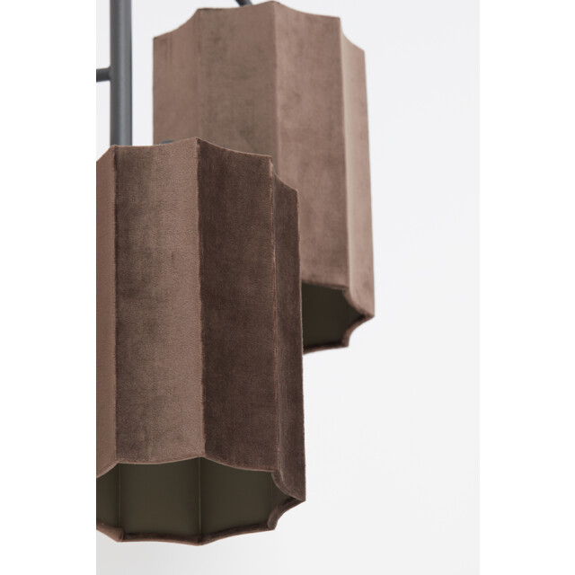 Light & Living hanglamp 3l Ø48x25 cm edisa velvet donker +mat zwart 2883137 large