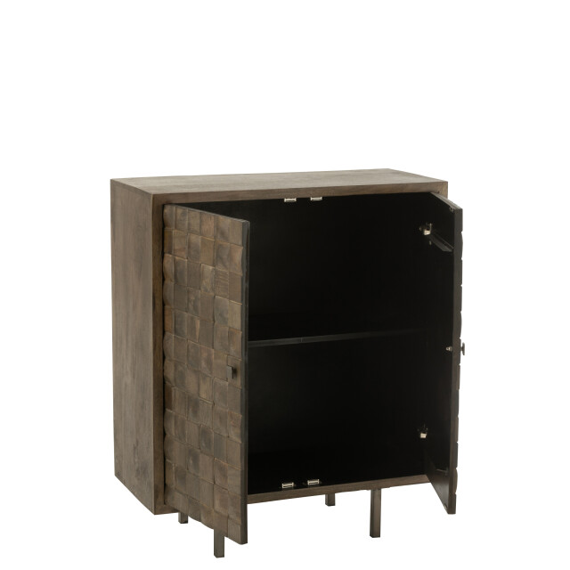 J-Line kast pino metaal/mangohout /grijs 89x42x104cm 3001778 large