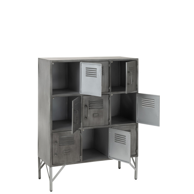 J-Line kast 9 deuren metaal zilver 86x41x113.5cm 2986972 large