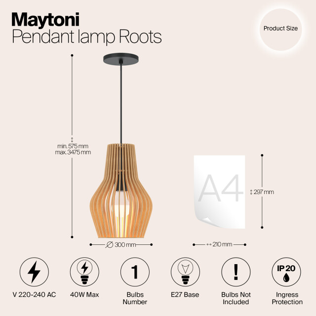 Maytoni hanglamp roots - Ø30 2994397 large