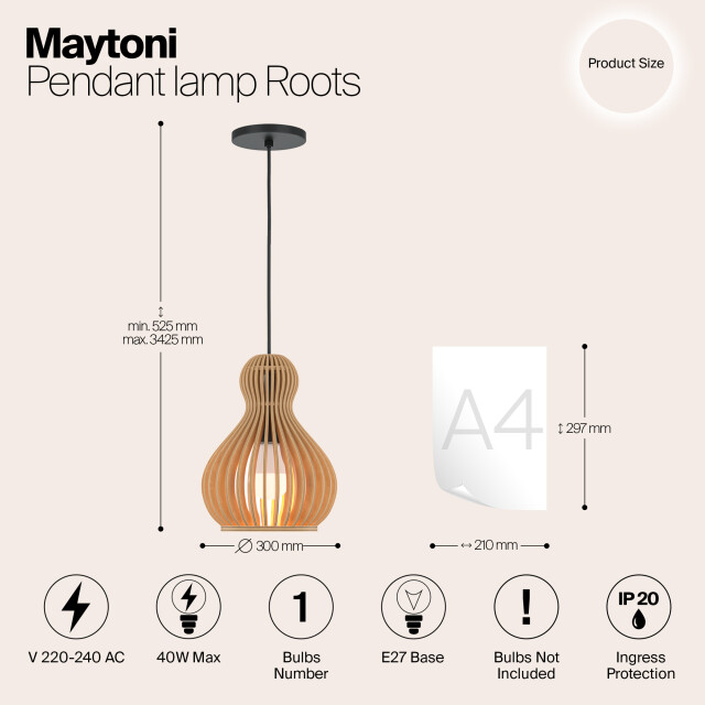 Maytoni hanglamp roots - Ø30 2994399 large