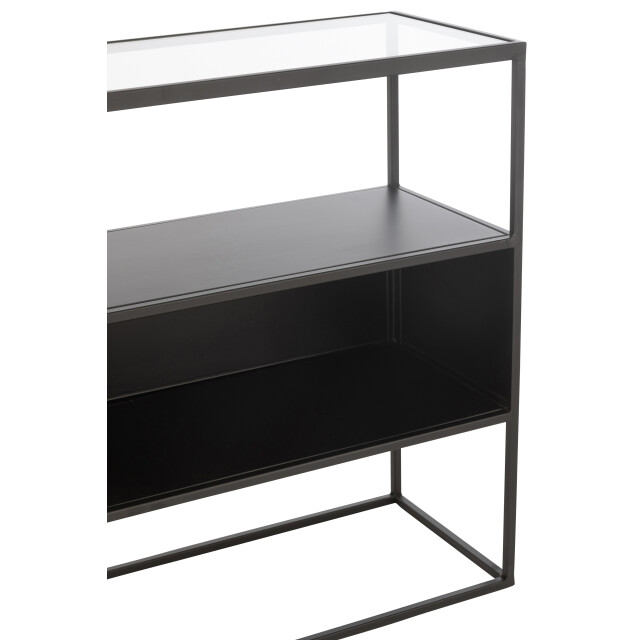 J-Line console vierkant metaal/glas 140x30x72cm 3002397 large
