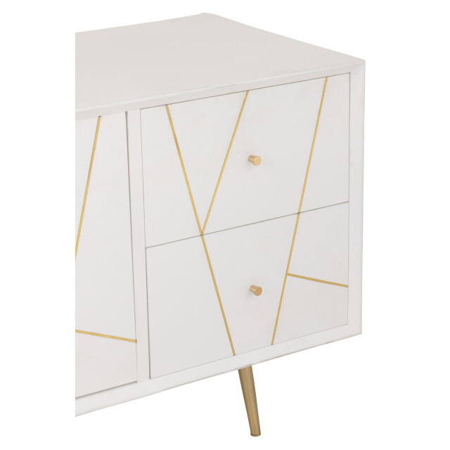 J-Line dressoir lijnen 4 lades 2 deuren hout/metaal /goud 150x45x60cm 3013809 large