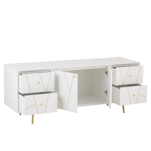 J-Line dressoir lijnen 4 lades 2 deuren hout/metaal /goud 150x45x60cm 3013809 large
