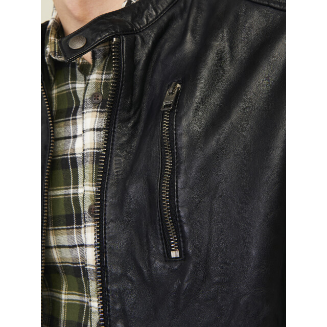 Jack & Jones Richard leather jacket 12262456-BLK-L large