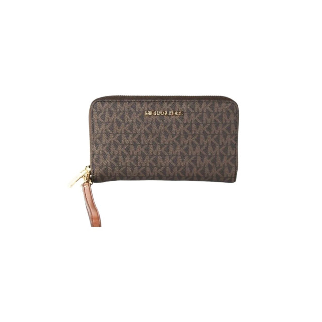 Michael Kors Signature jet set large portemonnee Michael Kors Bruin Signature Jet Set Large Portemonnee large