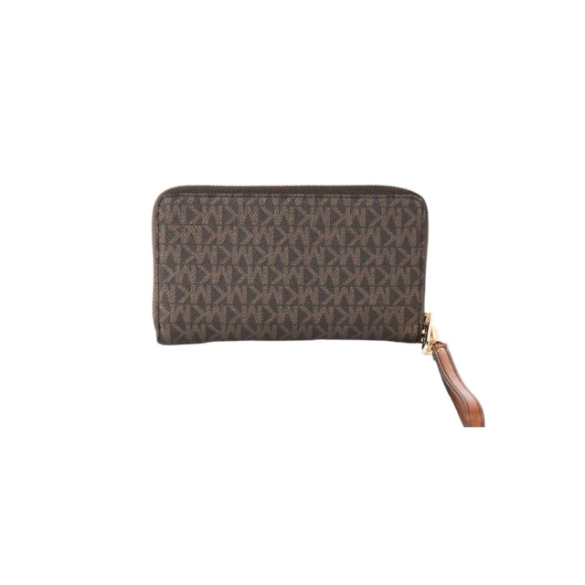 Michael Kors Signature jet set large portemonnee Michael Kors Bruin Signature Jet Set Large Portemonnee large