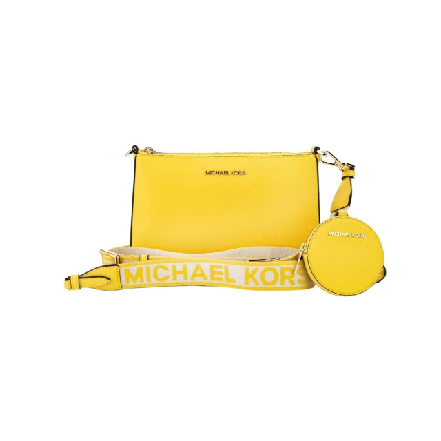 Michael Kors Jet set daffodil vegan crossbody tas Michael Kors Geel Jet Set Daffodil Crossbody Tas large