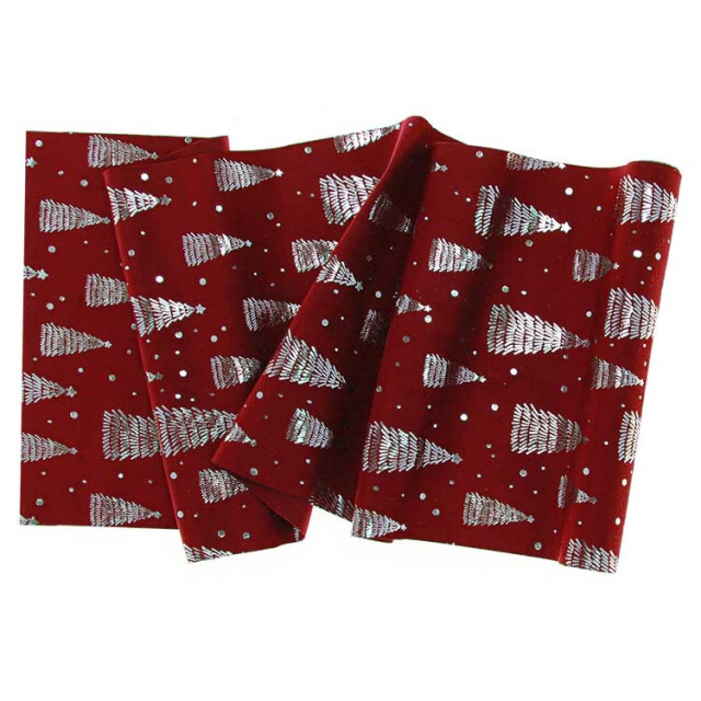 Unique Living decofabric xmas tree 28x300cm red 2763198 large