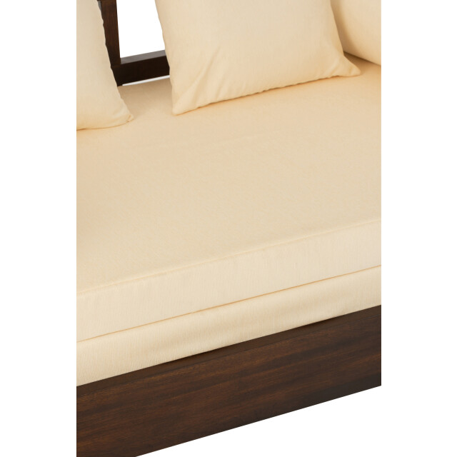 J-Line fauteuil/bed conie matras+4kussens mango hout donker - 3000614 large