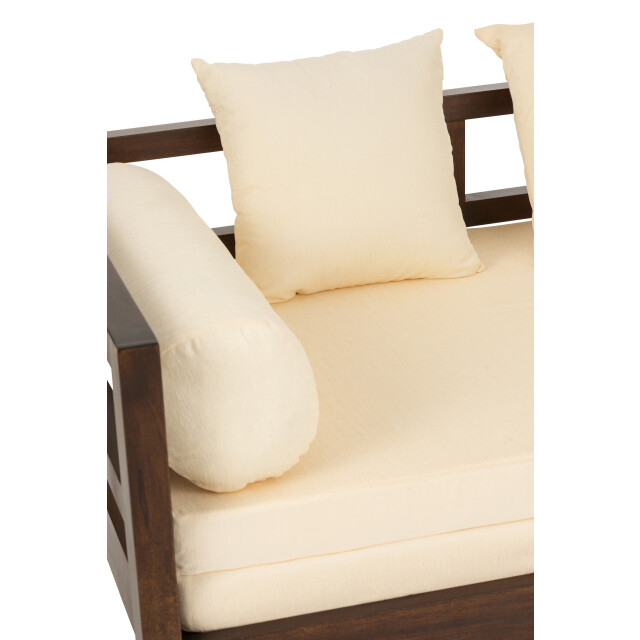 J-Line fauteuil/bed conie matras+4kussens mango hout donker - 3000614 large