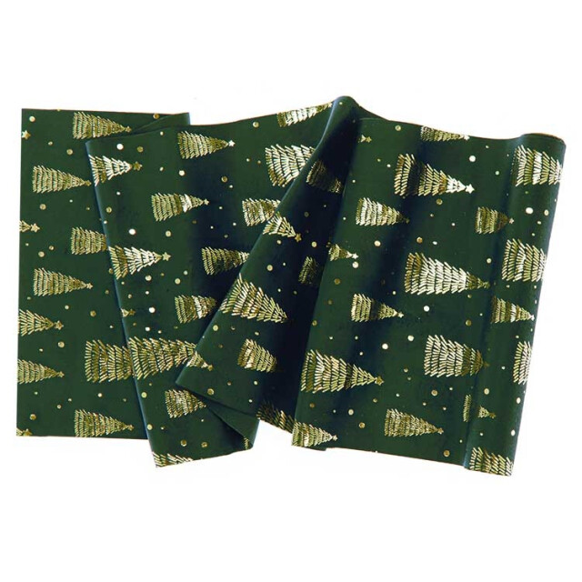 Unique Living decofabric xmas tree 28x300cm dark green 2763196 large