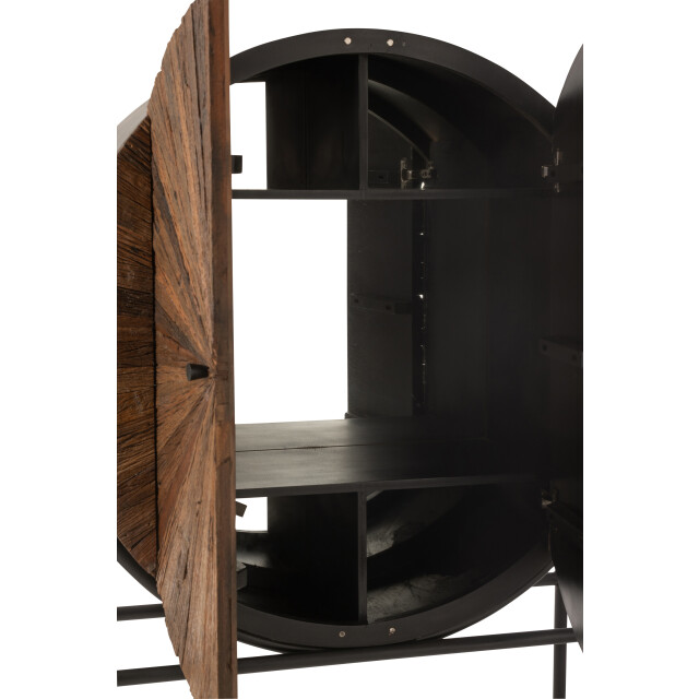 J-Line bar shanil gerecycleerd hout/mdf /zwart 105x38x160cm 3002329 large