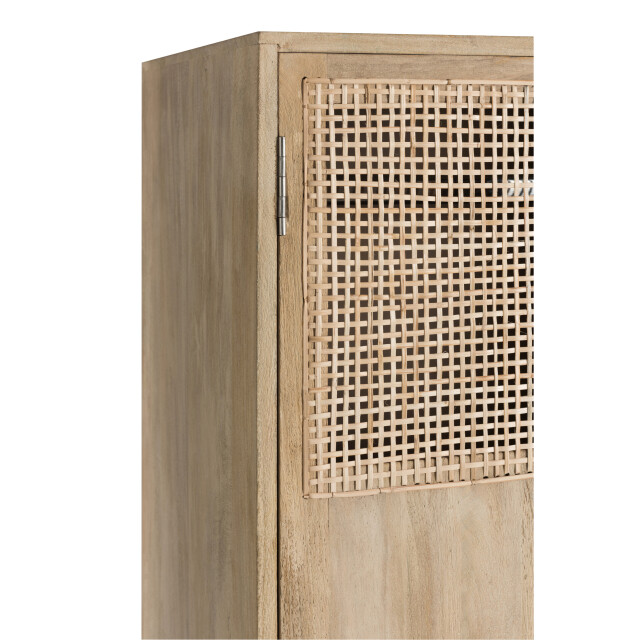J-Line kast 3deuren+4laden geweven riet mangohout 115x45x175.5cm 3003523 large
