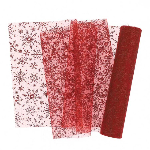 Unique Living decofabric ice star 28x300cm red 2763170 large