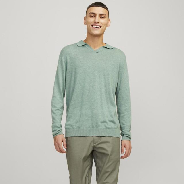 Jack & Jones Cigor linen split neck 12251018-LIL-L large