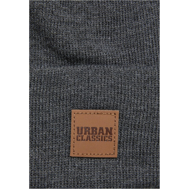 Urban Classics Lange muts met imitatieleren patch UTTN533_charcoal large