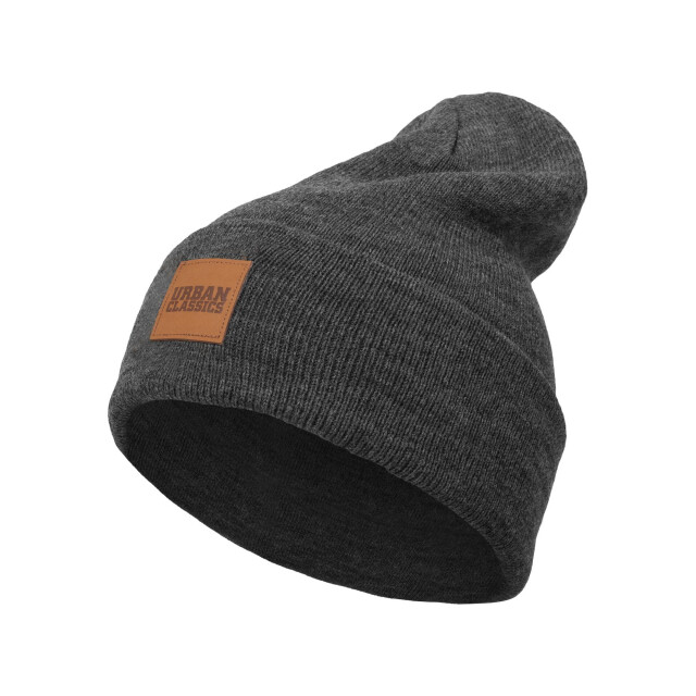 Urban Classics Lange muts met imitatieleren patch UTTN533_charcoal large
