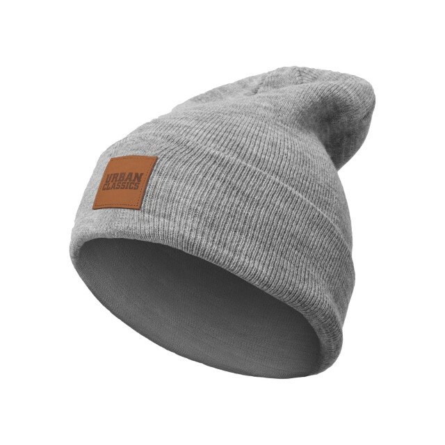 Urban Classics Lange muts met imitatieleren patch UTTN533_grey large