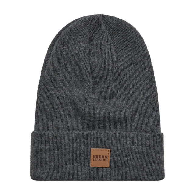 Urban Classics Lange muts met imitatieleren patch UTTN533_charcoal large