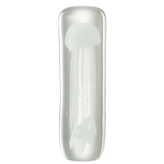 J-Line presse-papier kwal glas melkachtig 9x9x29.5cm 3009995 large