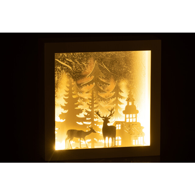 J-Line kader 3d led winter pvc/glas zilver 24.5x7x24.5cm 3005742 large